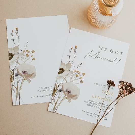 Whimsical Fleur sauvage Elopement Faire-part