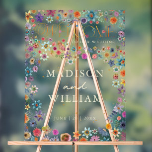 Whimsical Fleur sauvage Heart Bienvenue à notre Ma