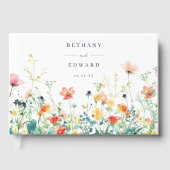 Whimsical Fleur sauvage Mariage livre d'invité (Recto)