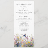 Whimsical Fleur sauvage Meadows Wedding Programme  (Devant)