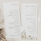 Whimsical Fleur sauvage Wedding Programme