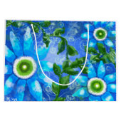 Whimsical Floral Blauwgroen Blauw Groen Daisy Dais Groot Cadeauzakje (Achterkant)