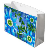 Whimsical Floral Blauwgroen Blauw Groen Daisy Dais Groot Cadeauzakje (Achterkant Gekanteld)