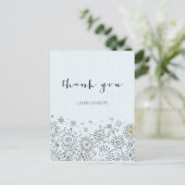 Whimsical Floral Blue Hartelijk dank Briefkaart (Staand voorkant)