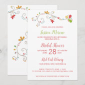 Whimsical Floral Bridal Shower Invitation Kaart (Voorkant / Achterkant)