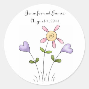 Whimsical Floral bruiloft Sticker