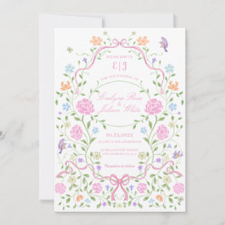 Whimsical Floral bruiloft uitnodiging