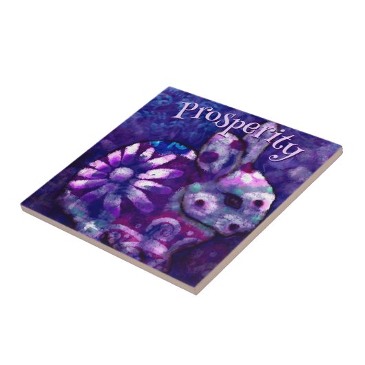 Whimsical Floral Bunny Rabbit Personalized Tegeltje (Zijkant)