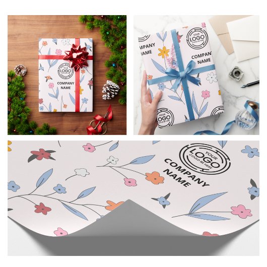 Whimsical Floral Business Logo Bloom Cadeaupapier