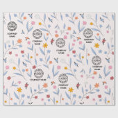 Whimsical Floral Business Logo Bloom Cadeaupapier (Vlak)