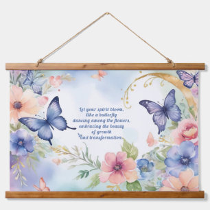 Whimsical Floral Butterfly Art Tijdloze schoonheid Hangend Wandkleed