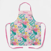 Whimsical Floral Butterfly Pink Natuur Design Schort (Voorkant)