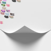 Whimsical Floral Chevron Scalloped Pattern Cadeaupapier (Hoek)