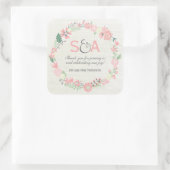 Whimsical Floral Dank u gunsten Vierkante Sticker (Tas)