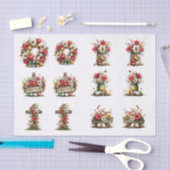 Whimsical Floral Easter for  Shells  Decoupage Tissuepapier (Craft)