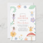Whimsical Floral Fairy Baby shower Kaart (Voorkant)