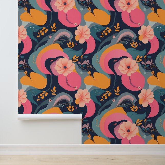 Whimsical Floral Fantasy Dreamscape Behang (Applicatie)