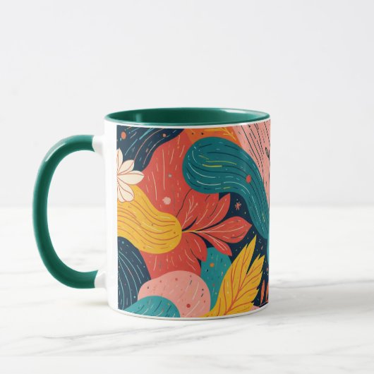 Whimsical Floral Flow Mug (Gauche)
