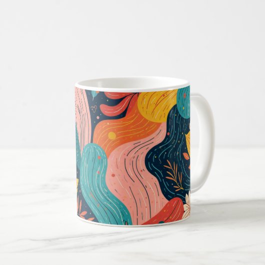 Whimsical Floral Flow Mug (Devant droit)