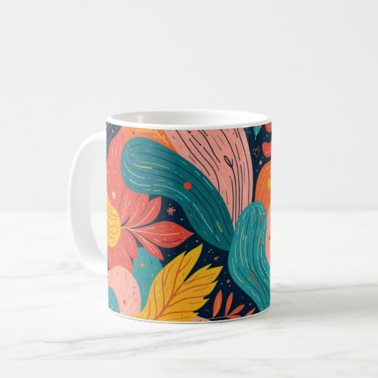 Whimsical Floral Flow Mug Koffiemok (Voorkant links)