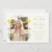 Whimsical Floral Frame Graduation Invitation (Devant)