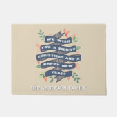 Whimsical Floral kerstbanner Holiday Deurmat (Voorkant)