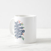 Whimsical Floral kerstbanner Holiday Koffiemok (Voorkant links)