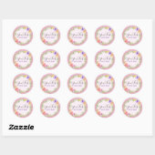 Whimsical Floral krans & Rustiek Roze Hout Girly Ronde Sticker (Vel)