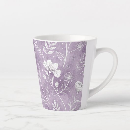 Whimsical Floral Latte Mug Latte Mok (Rechts)