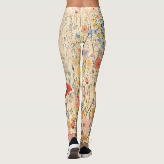 Whimsical Floral Pattern Leggings (Achterkant)