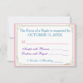 WHIMSICAL FLORAL PATTERN RSVP KAARTJE (Voorkant)