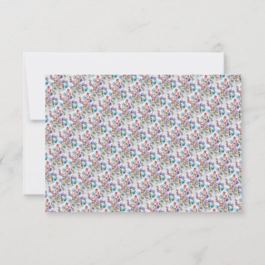 WHIMSICAL FLORAL PATTERN RSVP KAARTJE (Achterkant)