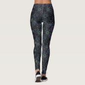 Whimsical Floral Patterned Leggings Grey Tones (Achterkant)
