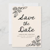 Whimsical Floral Photo Save the Date (Voorkant)