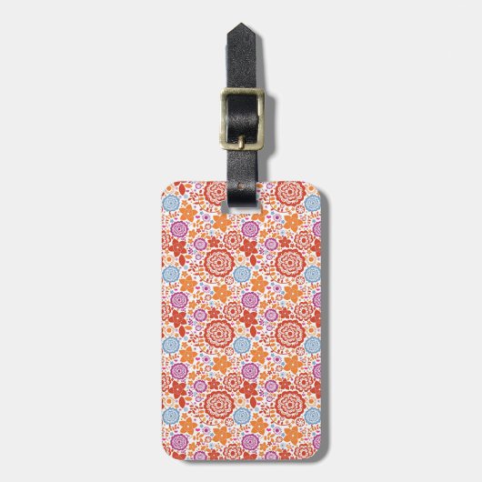 Whimsical Floral Print Bagagelabel (Voorkant verticaal)