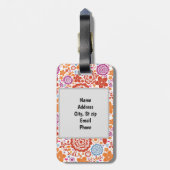 Whimsical Floral Print Bagagelabel (Achterkant verticaal)