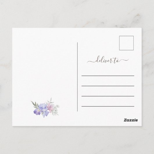 Whimsical Floral Romantische Bruiloft Save the Dat Briefkaart (Achterkant)