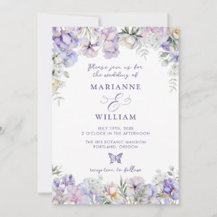 Whimsical Floral Romantische Tuin Bruiloft Kaart