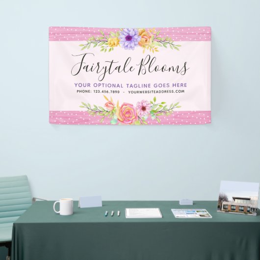 Whimsical Floral Rozen Rustiek Roze Girly Simpel Spandoek (Beurs)