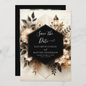 Whimsical Floral Rustic Wedding Save The Date (Voorkant / Achterkant)