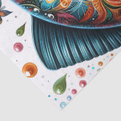 Whimsical Floral Salmon Fish Decoupage Tissuepapier (Detail)