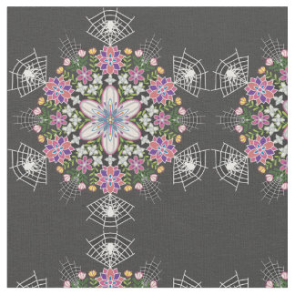 Whimsical floral Spinnen mandala stof