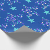 Whimsical Floral Star Pattern Wrapping Paper Cadeaupapier (Hoek)