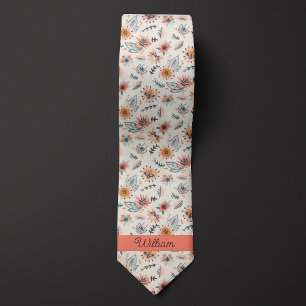 Whimsical Floral Stropdas