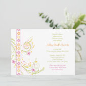 Whimsical Floral Sweet 16 Anniversaire Invitation (Debout devant)