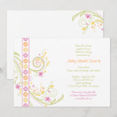 Whimsical Floral Sweet 16 Anniversaire Invitation (Devant / Derrière)