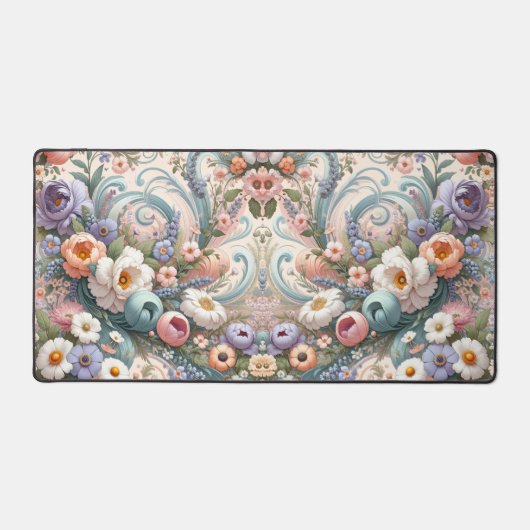 Whimsical Floral Swirls in Pastel Bureaumat (Voorkant)