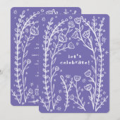 Whimsical Floral Vines Leuke verjaardagsfeestje Cu Kaart (Voorkant / Achterkant)