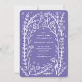 Whimsical Floral Vines Leuke verjaardagsfeestje Cu Kaart (Achterkant)