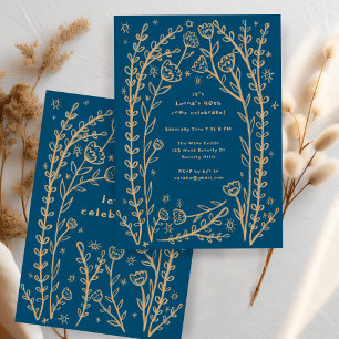 Whimsical Floral Vines Leuke verjaardagsfeestje Cu Kaart